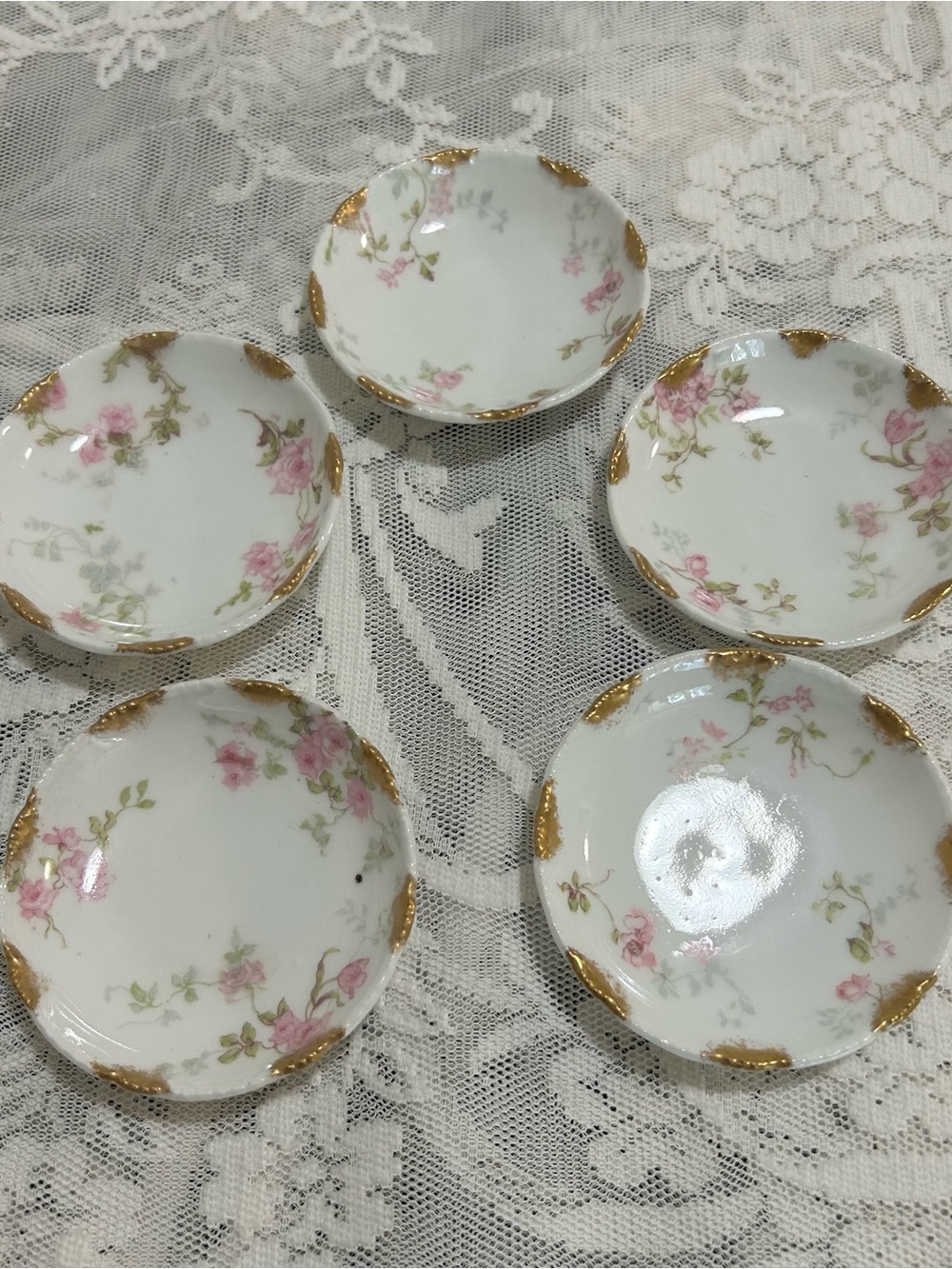 Set of 5 Vintage Haviland Limoges Schleiger 144 Butter Pats